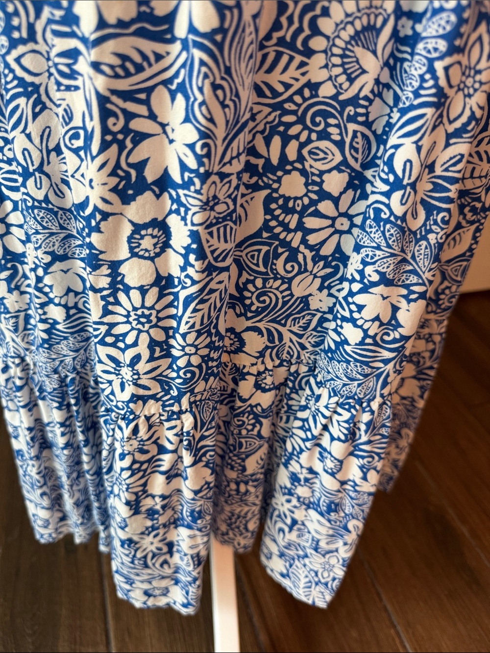 Jessica Simpson Blue and White Floral Tie-Shoulder Sundress SZ M - Picture 6 of 7